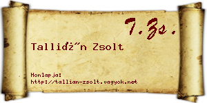 Tallián Zsolt névjegykártya